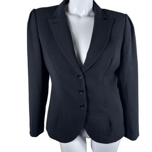 Calvin Klein Career Black Stretch 3 Button Blazer with 2 Front Pockets in Size 8